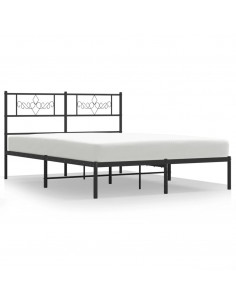 Giroletto con Testiera in Metallo Nero 150x200 cm 2