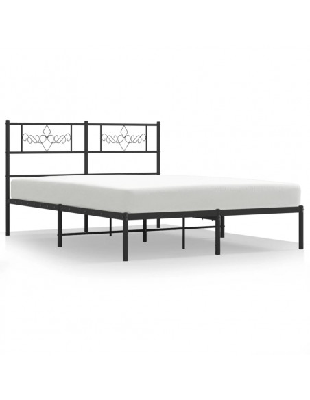 Giroletto con Testiera in Metallo Nero 150x200 cm