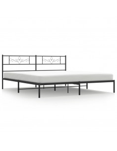 Giroletto con Testiera in Metallo Nero 183x213 cm 2