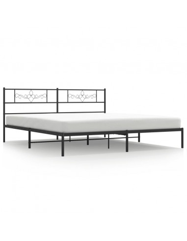 Giroletto con Testiera in Metallo Nero 183x213 cm