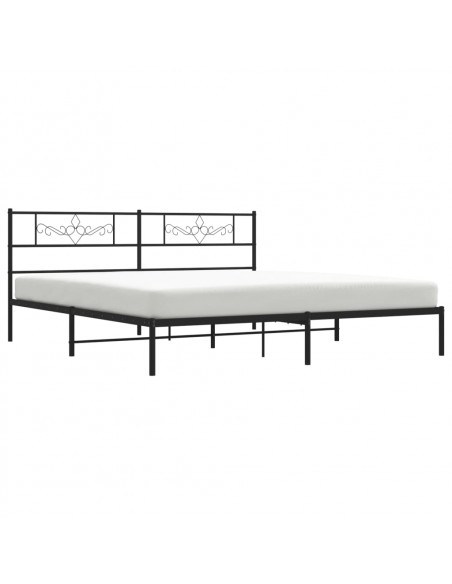 Giroletto con Testiera in Metallo Nero 183x213 cm