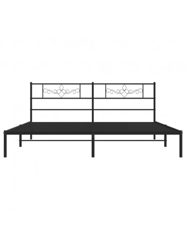 Giroletto con Testiera in Metallo Nero 183x213 cm