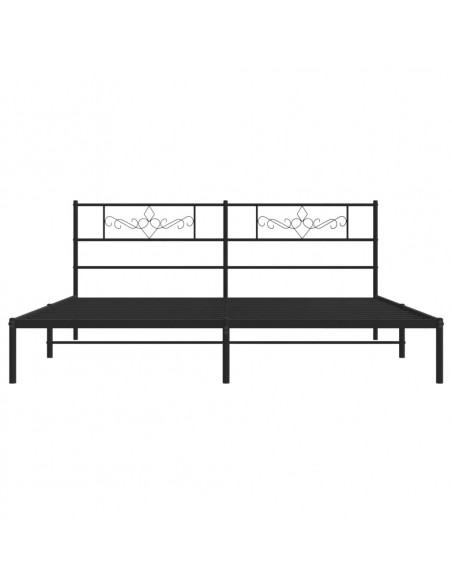 Giroletto con Testiera in Metallo Nero 183x213 cm