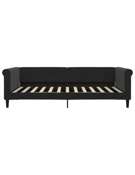 Letto da Giorno Nero 100x200 cm in Velluto