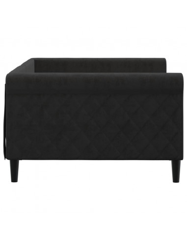 Letto da Giorno Nero 100x200 cm in Velluto