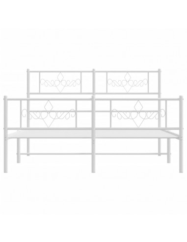 Giroletto con Testiera e Pediera Metallo Bianco 120x200 cm