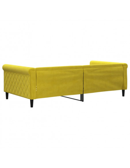 Letto da Giorno Giallo 100x200 cm in Velluto