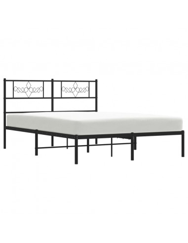 Giroletto con Testiera in Metallo Nero 140x190 cm