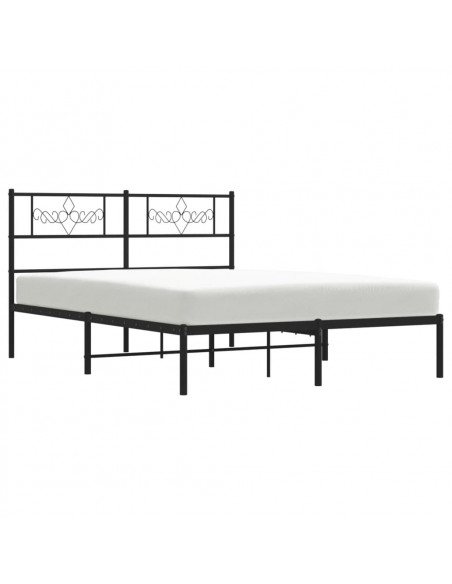 Giroletto con Testiera in Metallo Nero 140x190 cm