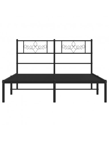 Giroletto con Testiera in Metallo Nero 140x190 cm