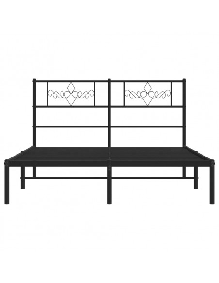 Giroletto con Testiera in Metallo Nero 140x190 cm