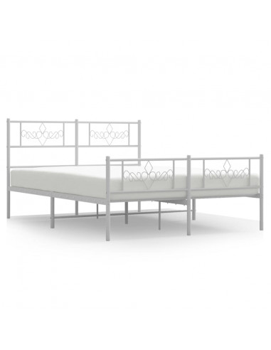 Giroletto con Testiera e Pediera Metallo Bianco 120x190 cm