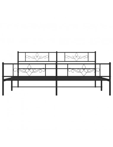 Giroletto con Testiera e Pediera Metallo Nero 183x213 cm