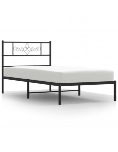 Giroletto con Testiera in Metallo Nero 90x190 cm 2