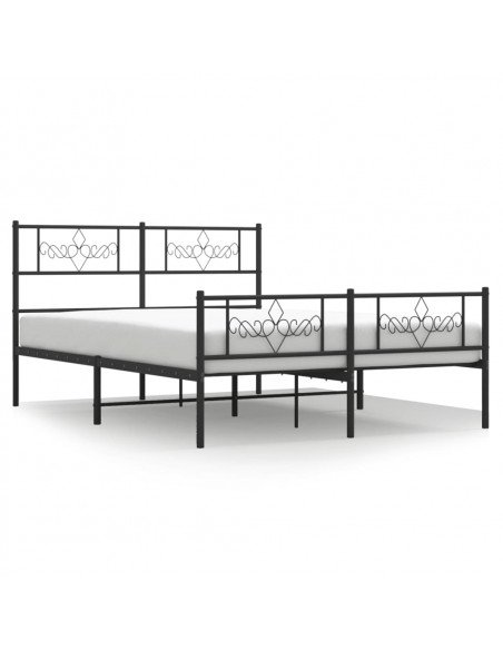 Giroletto con Testiera e Pediera Metallo Nero 135x190 cm