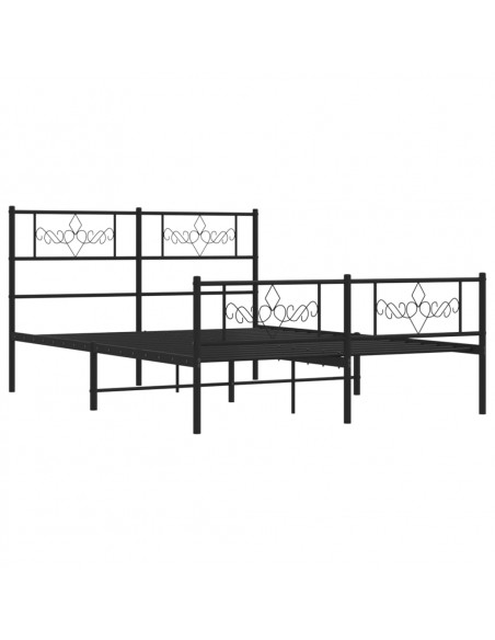 Giroletto con Testiera e Pediera Metallo Nero 135x190 cm