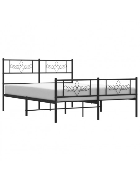 Giroletto con Testiera e Pediera Metallo Nero 135x190 cm