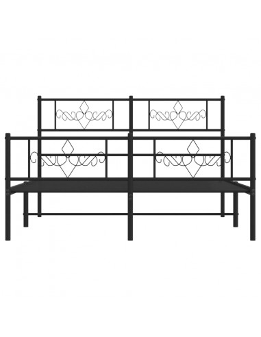 Giroletto con Testiera e Pediera Metallo Nero 135x190 cm