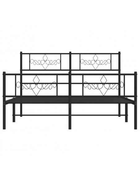 Giroletto con Testiera e Pediera Metallo Nero 135x190 cm