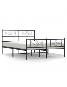 Giroletto con Testiera e Pediera Metallo Nero 150x200 cm 2