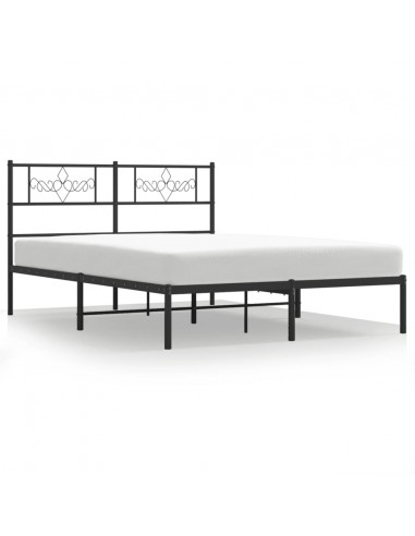 Giroletto con Testiera in Metallo Nero 135x190 cm