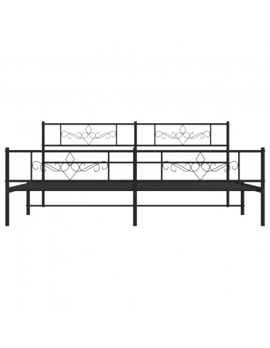 Giroletto con Testiera e Pediera Metallo Nero 193x203 cm