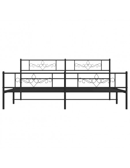 Giroletto con Testiera e Pediera Metallo Nero 193x203 cm