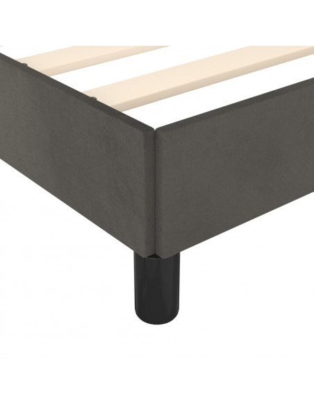 Giroletto con Testiera Grigio Scuro 90x200 cm in Velluto