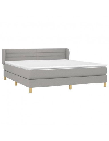 Giroletto a Molle con Materasso Grigio Chiaro180x200 cm Tessuto