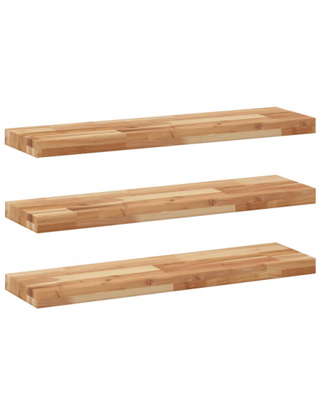 Mensole da Parete 3 pz 100x20x4 cm Legno Acacia Rifinito a Olio