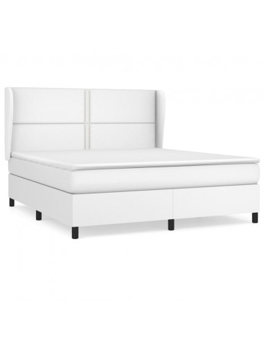 Giroletto a Molle con Materasso Bianco 180x200 cm in Similpelle