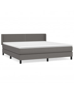 Giroletto a Molle con Materasso Grgio 180x200 cm in Similpelle