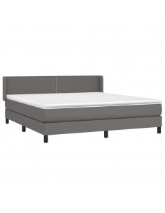 Giroletto a Molle con Materasso Grgio 180x200 cm in Similpelle 2