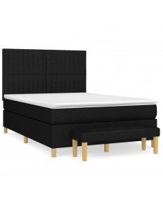 Giroletto a Molle con Materasso Nero 140x200 cm in Tessuto 2