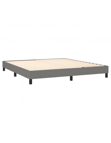 Giroletto a Molle con Materasso Grigio Scuro 160x200 cm Tessuto