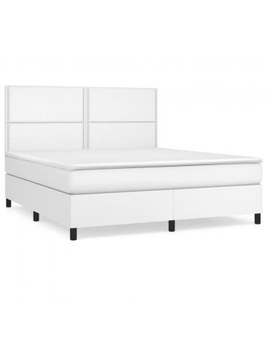 Giroletto a Molle con Materasso Bianco 180x200 cm in Similpelle