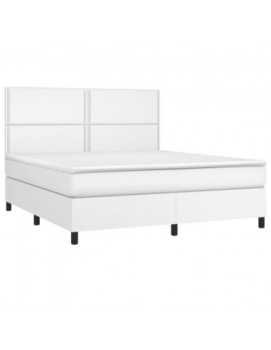 Giroletto a Molle con Materasso Bianco 180x200 cm in Similpelle