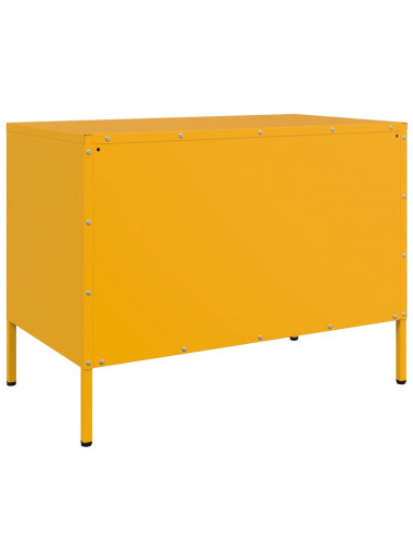 Mobile TV Giallo Senape 68x39x50,5 cm in Acciaio