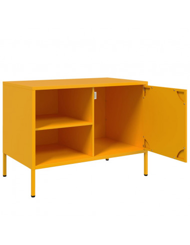 Mobile TV Giallo Senape 68x39x50,5 cm in Acciaio