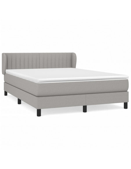 Giroletto a Molle con Materasso Grigio Chiaro 140x200cm Tessuto