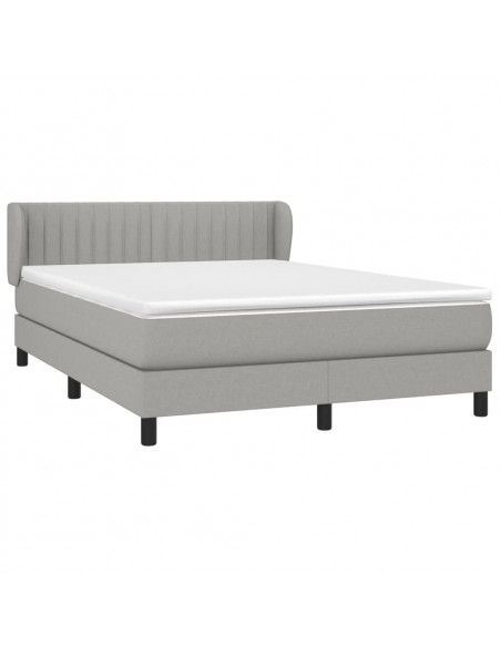 Giroletto a Molle con Materasso Grigio Chiaro 140x200cm Tessuto