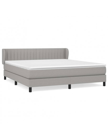 Giroletto a Molle con Materasso Grigio Chiaro160x200 cm Tessuto