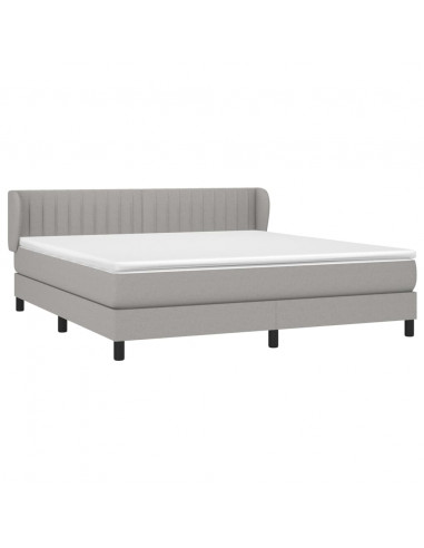 Giroletto a Molle con Materasso Grigio Chiaro160x200 cm Tessuto