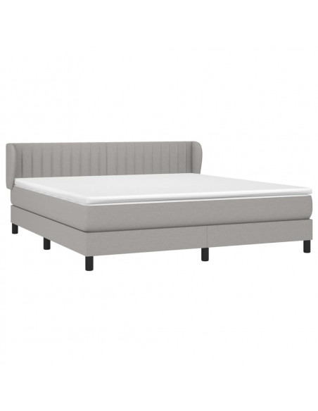 Giroletto a Molle con Materasso Grigio Chiaro160x200 cm Tessuto