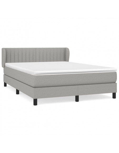 Giroletto a Molle con Materasso Grigio Chiaro 140x190cm Tessuto