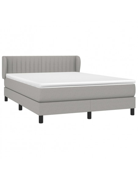 Giroletto a Molle con Materasso Grigio Chiaro 140x190cm Tessuto