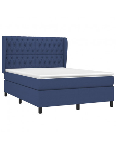 Giroletto a Molle con Materasso Blu 140x190 cm in Tessuto