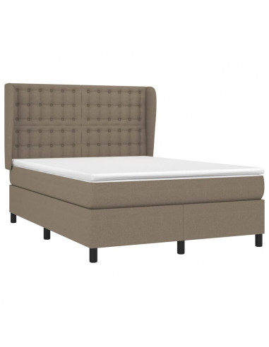 Giroletto a Molle con Materasso Tortora 140x190 cm in Tessuto