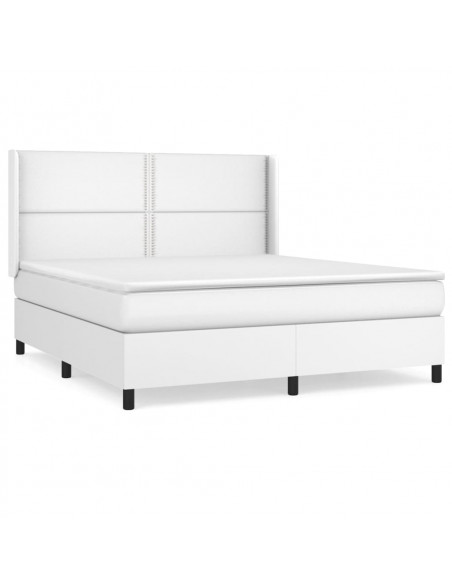 Giroletto a Molle con Materasso Bianco 180x200 cm in Similpelle