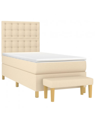 Giroletto a Molle con Materasso Crema 80x200 cm inTessuto